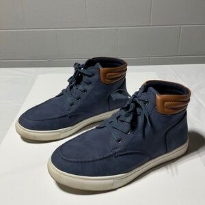 Sonoma Goods For Life Elvin Boys' Sneaker Boot Hightop Lace Up Navy/Brown Size 4